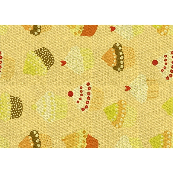 Ahgly Company Machine Washable Indoor Rectangle Transitional Bold Yellow Area Rugs, 2' x 4'