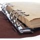 thumbnail image 3 of Cuaderno de cuero, cuaderno de espiral vintage, recargable, agenda diaria, diario de viaje con relieve, páginas en blanco y colgantes retro (negro), 3 of 5