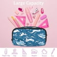 thumbnail image 4 of MUOOUM Pencil Case, Dolphin Blue Wave Pattern Large Capacity Pencil Pouch Stationery Pen Bag, 4 of 7