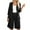 Black, variant on Jsaierl Linen Sets for Women 2 Piece Ladies Solid Turndown Collar Long Sleeve Pullover Shirt Tops and Pants Trousers Set