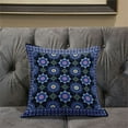 thumbnail image 5 of Mandala Floral Tiles Throw Pillow with Removable Cover in Blue Black Yellow Pink 18x18, 5 of 5