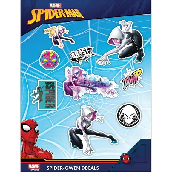 Marvel Spider-Gwen Decals - Set of 9 Vinyl Stickers for Car Water Bottle Bike Helmet Laptop Skateboard - Marvel Stickers for Kids and Adults