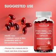 (2 Pack) Antarctic Krill Oil Pill - Astaxanthin Capsule - Omega-3 EPA, DHA - Antioxidant Supplement to Support Eye, Skin, Joint & Immune System Health