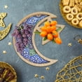 thumbnail image 4 of Zcargel Wooden Ramadan Tray Crescent Lunar Star Islamic Pattern 30x28x2cm Eid Serving Platter, 4 of 10