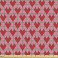 thumbnail image 2 of Ambesonne Valentine's Day Fabric by the Yard Upholstery, Triangular Hearts, 1 Yard, Dark Pink and Pale Pink, 2 of 5