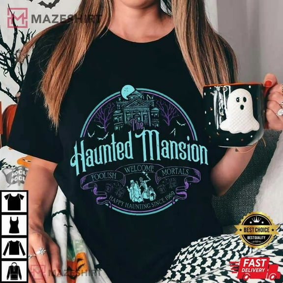 The Haunted Mansion Hitchhiking Ghosts Madame Leota Disney Movie T-Shirt