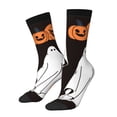 thumbnail image 1 of Balery Halloween Ghosts And Pumpkins Calcetas Largas con Estampado para Hombre y Mujer – Suaves y Transpirables, Talla Única (US 5-11), 1 of 6