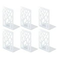 thumbnail image 2 of Vaidha 6PC White Metal Non-Slip Bookend Bracket Heavy Book End Office Book Stopper, 2 of 7