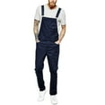 thumbnail image 1 of MesaSe Men Bib Overalls Pocket Solid Color Jumpsuit Suspender Pants Blue XL, 1 of 4
