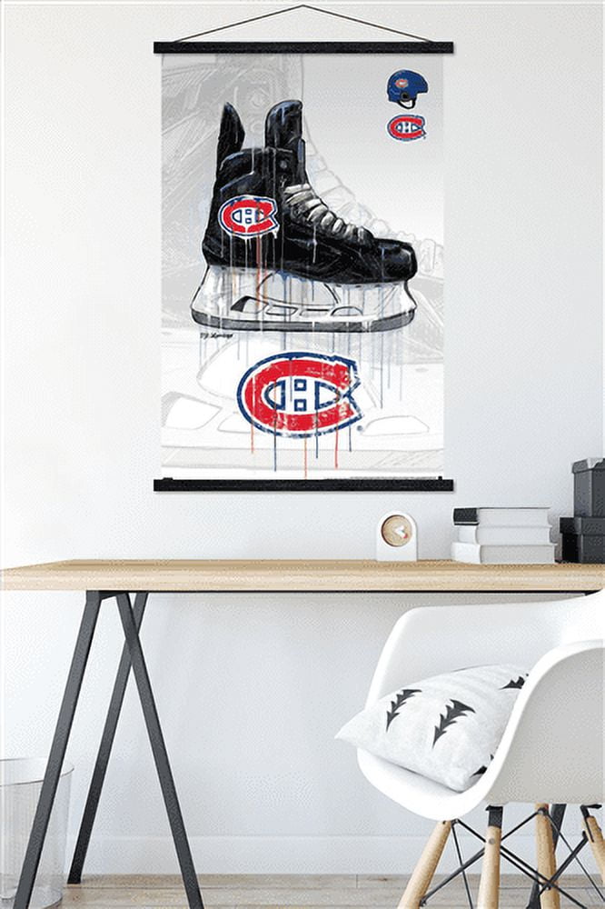NHL Montreal Canadiens - Drip Skate 21 Wall Poster with Magnetic Frame, 22.375" x 34"