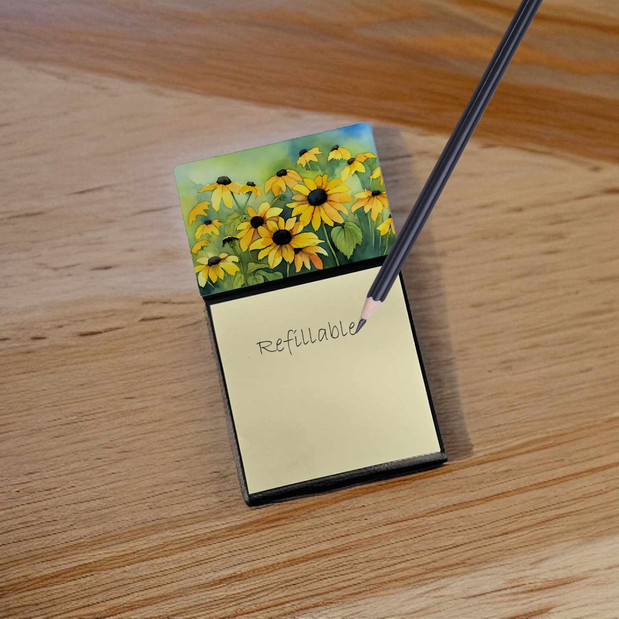 Maryland Black-Eyed Susans in Watercolor Sticky Note Holder 3.25 in x 5.25 in