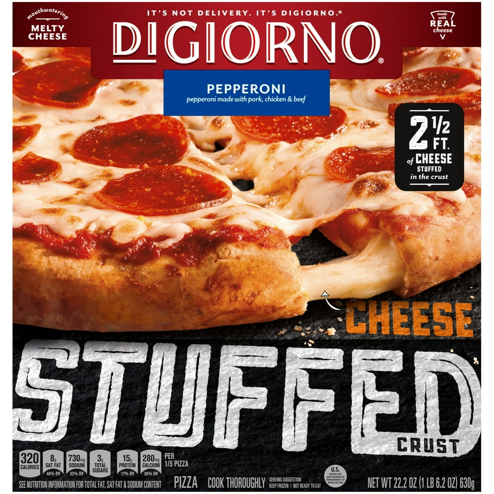 DIGIORNO Pepperoni Frozen Pizza on a Stuffed Crust 22.2 oz. - Walmart.com - Walmart.com