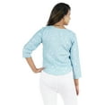 thumbnail image 4 of Bimba Womens 3/4th Sleeve Short Top Sweetheart Neck Top Printed Summer Blouse, 4 of 7