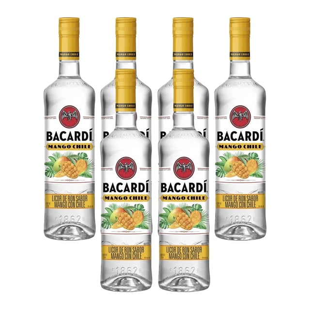 PACK DE 6 RON BACARDI MANGO CON CHILE 700 ML