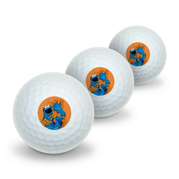 Sesame Street Vintage Cookie Monster Novelty Golf Balls 3 Pack