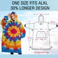 thumbnail image 4 of Oversized Wearable Blanket Hoodie,Colorful Tie Dye Mandala Sherpa Blanket Hoodie with Super Pockets,Super Warm Fuzzy Pullover for Women & Men, 4 of 6