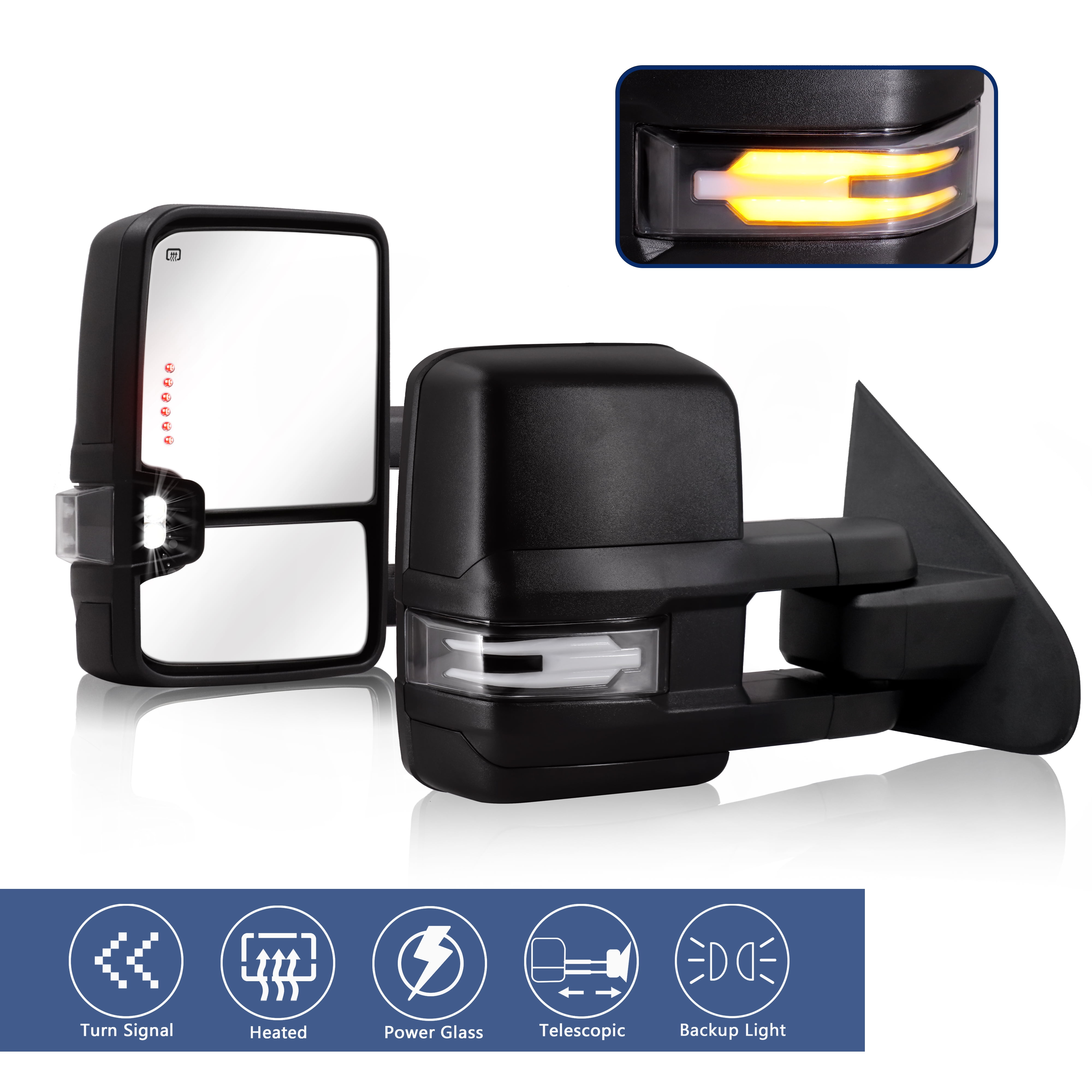 TowingMirrors fit for 20142018 Chevy GMC 1500;20152019 Silverado Sierra 2500 HD 3500 HD with