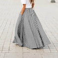 thumbnail image 4 of JIANJIA Womens Skirts Autumn Winter Chiffon Plaid Print High Waist Loose Fit Maxi Skirt Sportwear, 4 of 6