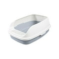 thumbnail image 1 of Bandeja de arena para mascotas con tapa abierta, arenero portátil grande para gatos, ideal para gatitos. Blanco, 1 of 9