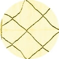 thumbnail image 1 of Ahgly Company Machine Washable Indoor Round Solid Yellow Modern Area Rugs, 3' Round, 1 of 4