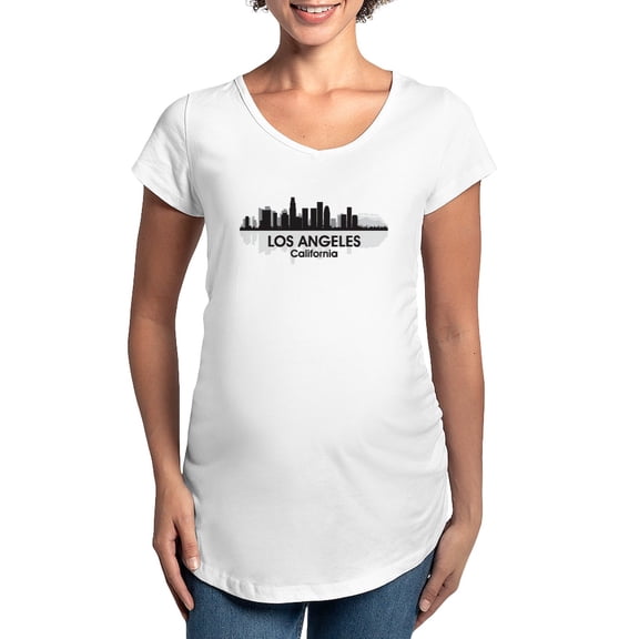 CafePress - Los Angeles Skyline Maternity T Shirt - Cotton Maternity T-shirt, Cute & Funny Pregnancy Tee