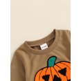 thumbnail image 6 of Suealasg Toddler Boys Halloween Clothes 6M 1T 2T 3T 4T Long Sleeve Embroidery Pumpkin Sweatshirt Sweatpants 2Pcs Kids Baby Boys Halloween Outfits, 6 of 7
