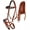 Tan/Beaded, variant on Horse Western Padded Leather Beaded Bitless Sidepull Bridle 77RT23BR-F