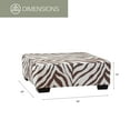 thumbnail image 3 of Furniture Classics Model 08CTA-A413V2 Square Arm Series Brown and White Zebra Upholstered Ottoman, 3 of 8