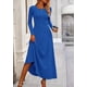thumbnail image 4 of Conjunto de 2 Piezas PRETTYGARDEN Vestido Azul de Punto Acanalado XS, 4 of 7