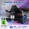 thumbnail image 6 of Costway 12V Licensed Ford Mustang Shelby GT500 Kids Ride on Car with Remote Control Black, 6 of 10