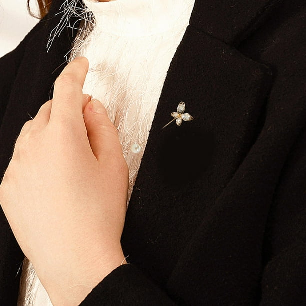 Pin De Seguridad Con Diamantes De Imitación, Broche De Bufanda De Suéter Con Perlas, A La Moda