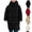 Black, variant on Boys Girls Mid Length Puffer Jacket - Hooded Quilted Wind Resistan𝗍 Insulated Winter Coat with Zip Front, Lightweight Ski Outerwear for School, Outdoor, Snow Travel and Cold Days