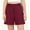 Wine, variant on hoksml Women's Chino Shorts - Mid Rise Button Closure with Large Pockets, Casual Everyday Shorts