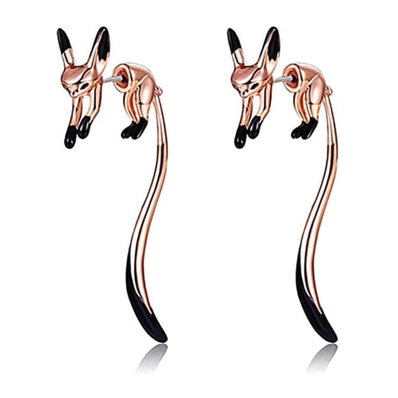 Sonducket Bonitos pendientes de zorro, pendientes largos de aleación, pendientes colgantes de animales, pendientes colgantes de esmalte de zorro, Ropa, zapatos y accesorios Miscelánea Numero 3 Sonducket AP006900-03