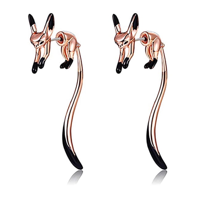 Sonducket Bonitos pendientes de zorro, pendientes largos de aleación, pendientes colgantes de animales, pendientes colgantes de esmalte de zorro, Ropa, zapatos y accesorios Miscelánea Numero 3 Sonducket AP006900-03