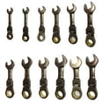 thumbnail image 3 of Ratchet Wrench Flexible Head Double Joint Long Metric Ratcheting Wrench 8-19mm Open End Wrench for Maintenance, 3 of 7