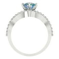 thumbnail image 4 of Clara Pucci 18K White Gold 1.57 Synthetic Blue Moissanite Engraveable Engagement Ring + Wedding Band Set, 4 of 7