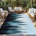 thumbnail image 3 of Fsddascl Forest Turquoise Outdoor Rug for Patio/Deck/Porch, Non-Slip Large Area Rug 5 x 8 Ft, Retro Trees Silhouette Landscape Indoor Outdoor Rugs Washable Area Rugs, Reversible Camping Rug Carpet, 3 of 5