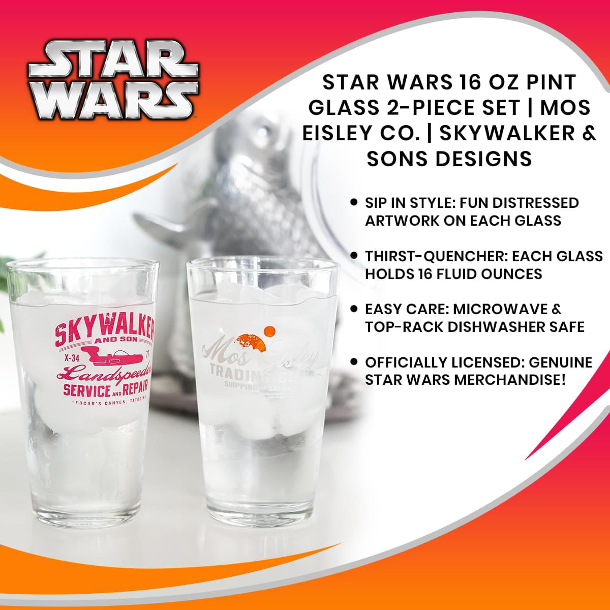 Details about   New Star Wars Vader & Yoda Two Piece Glass Set 16 Ounce New in Box 