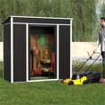 thumbnail image 3 of GangMei Metal Outdoor Storage Shed 6 FT 3 FT Tool Shed Storage with Sliding Door, 3 of 7