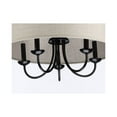thumbnail image 6 of Drum Shade Collection Five-Light Matte Black Harvest Linen Shade Farmhouse Chandelier Light, 6 of 14