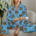 thumbnail image 5 of KLL Cute Puppy Print Women's Long Sleeve Pajamas with Pants Sleepwear Loungewear 2 Set-Medium, 5 of 7