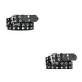 thumbnail image 1 of Youkk All Trend Match Alliage Boucle Ceinture pour Femmes Jeans Style Classique Ceinture Parti Punk Pin Robe Noire 105cm 2Set, 1 of 6
