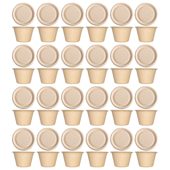 CTIRCHIU 50-Pack Small Khaki Paper Pulp Containers with Lids, Sealing Appetizer Boxes for Weddings and Restaurants