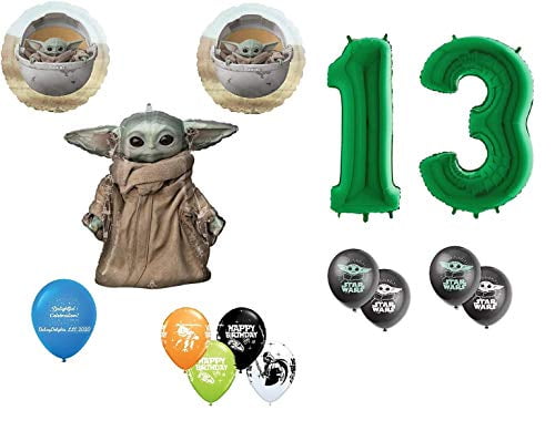 Baby Yoda Star Wars The Mandalorian Party Balloon Bundle for 9th Birthday Deluxe