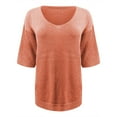 thumbnail image 4 of Ruyang Tops for Women Trendy Womens Short Sleeve Sweaters Tops Fall Soft V Neck Pullover Shirt Lightweight Knit Sweater Blouse, 4 of 5
