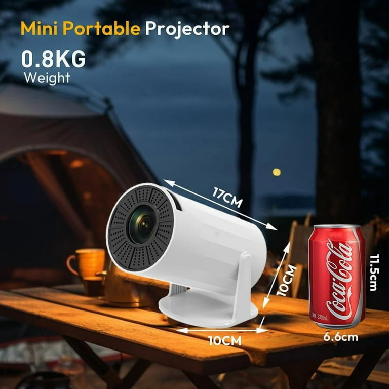 Ntaanoo 2025 Mini Portable Projector, 2.4/5G WiFi Smart Android Projector, 360° 4K 1080P Full HD Supported ,WiFi6+BT5.2,200 Inch Screen,Built-in  speaker, Home Video Projector，Best Christmas Gift - Walmart.com