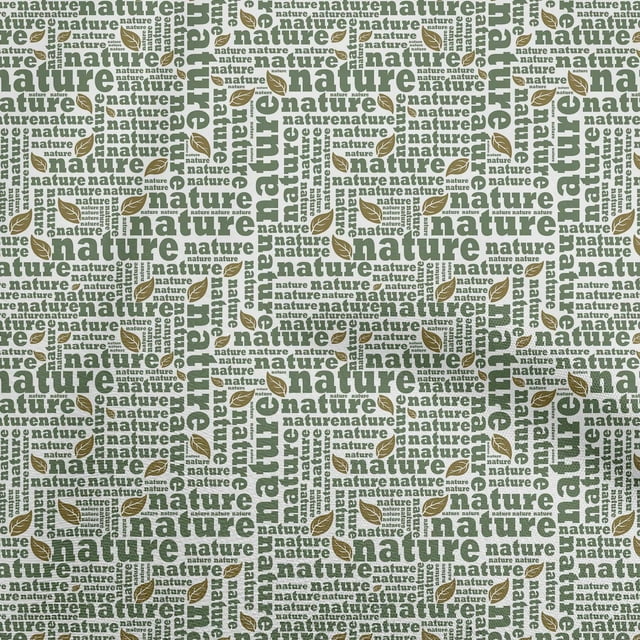 oneOone Polyester Spandex Green Fabric Text Craft Projects Decor Fabric Printed By The Yard 56 Inch Wide