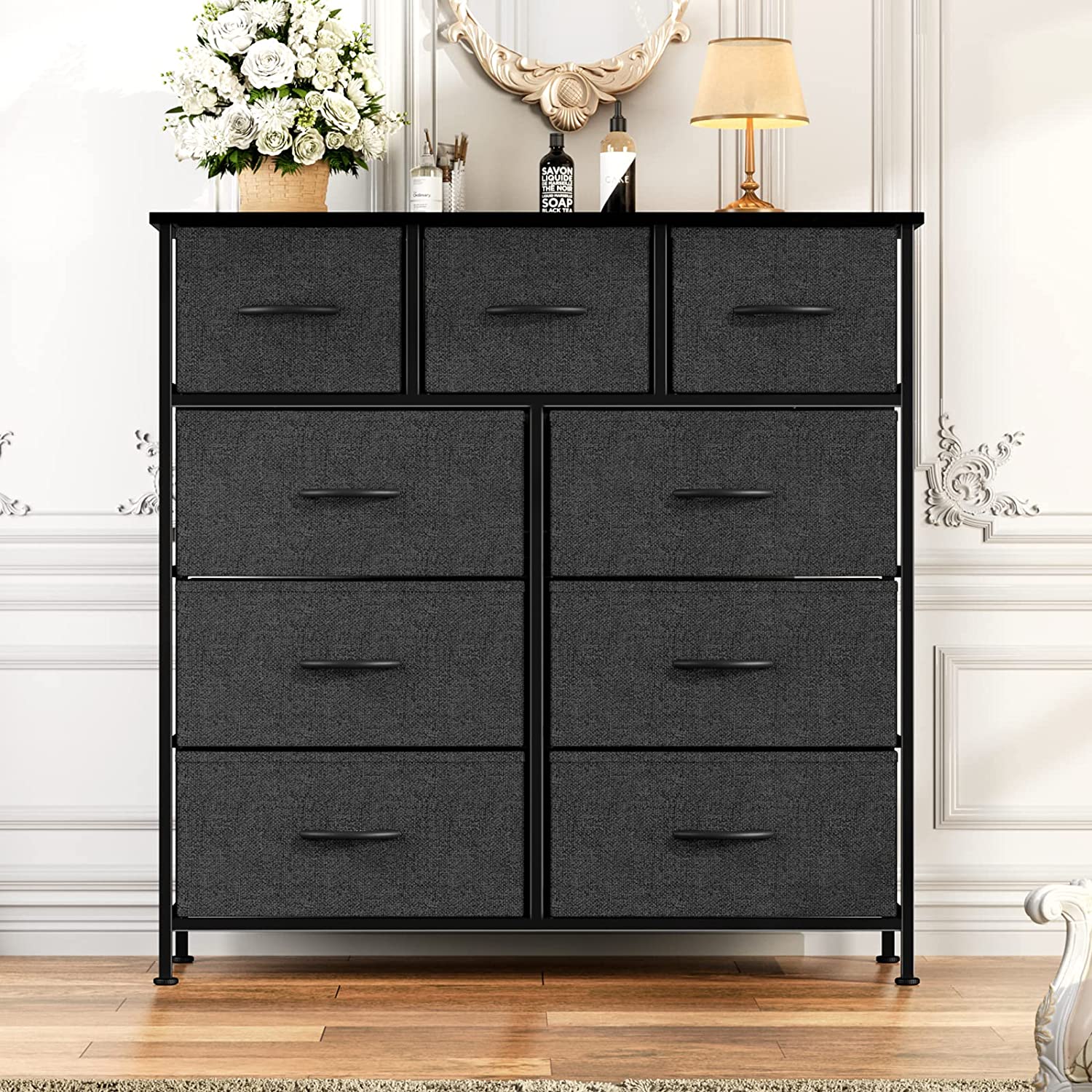 edx 9-Drawer Fabric Dresser, Black photo 6
