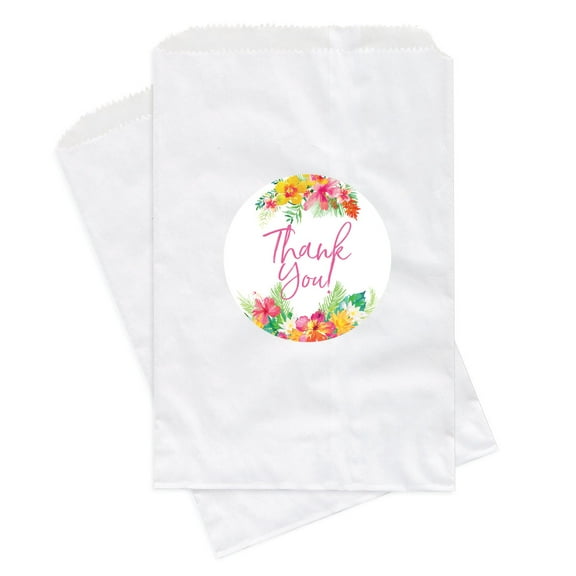 Tropical Floral Garden Party Baby, Favor Bag DIY Party Favors Kit, Baby Shower Thank You!, 24-Pack